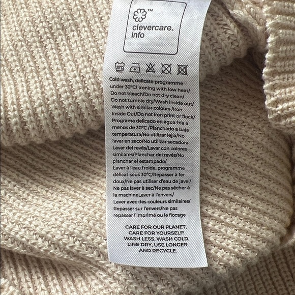 NWT SKFK Eloritza Cream Cotton Turtleneck Sweater Multicolor Sleeves Size 6 - Picture 9 of 12